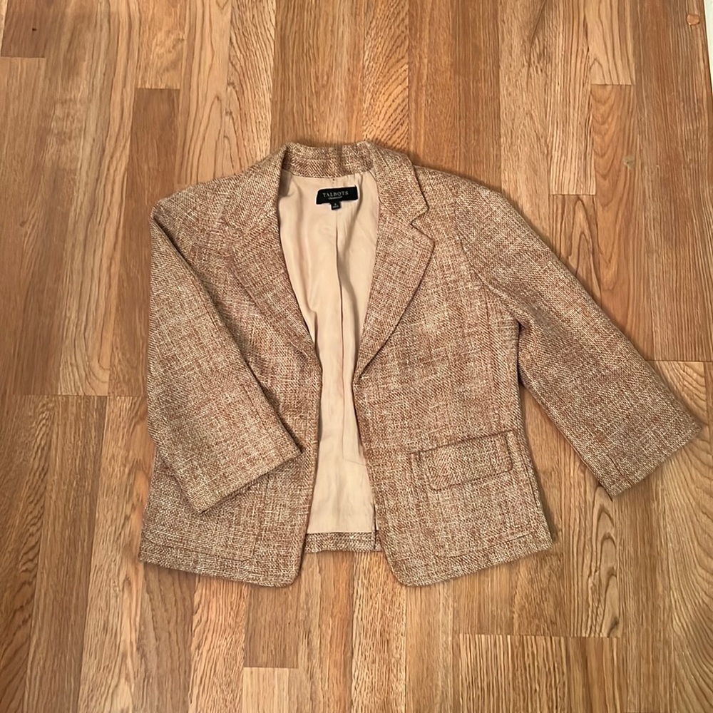 Talbots Woven, Padded Shoulder Blazer